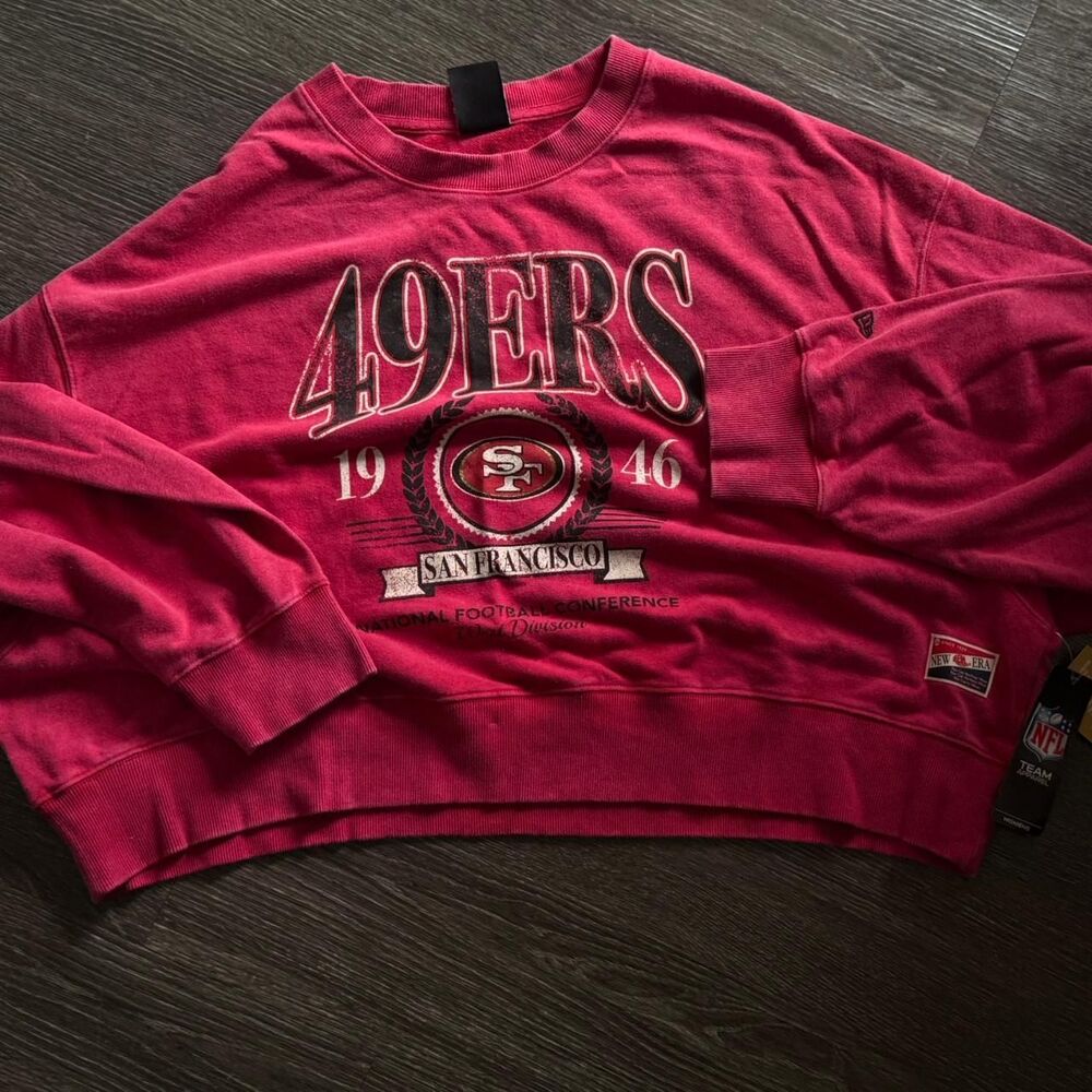 New-era Women's Red and Pink Sweatshirt